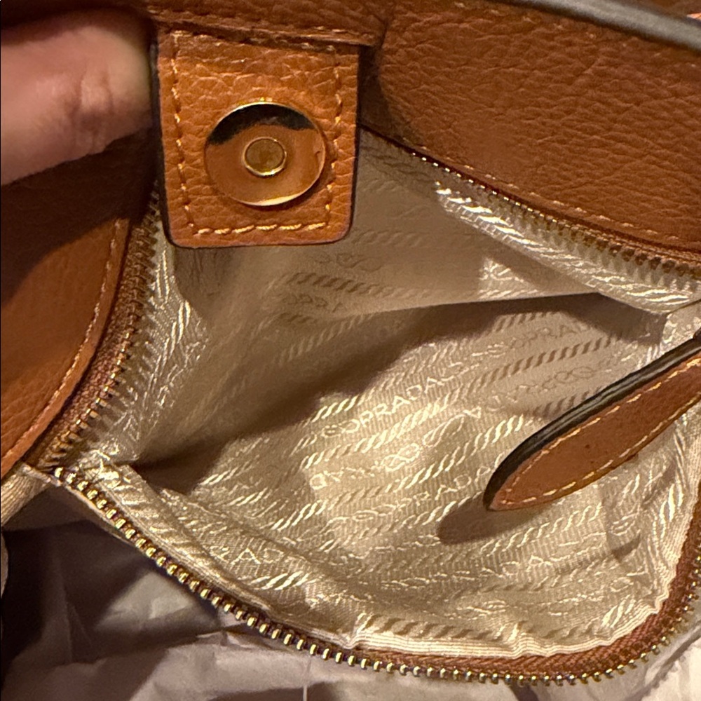 Rare Vintage Prada Vitello Daino Leather Satchel Tote Brown - Picture 10 of 14